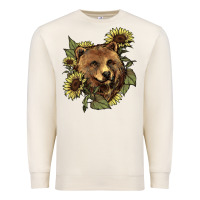 Sandshell bear head sunflowers Premium Sweatshirt - NancyCooperArtShop