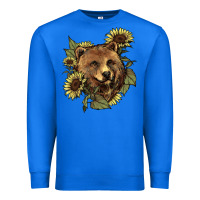 True Royal bear head sunflowers Premium Sweatshirt - NancyCooperArtShop