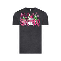 Vintage Black pink christmas let it snow Vintage Tee - Zillion Design Studio