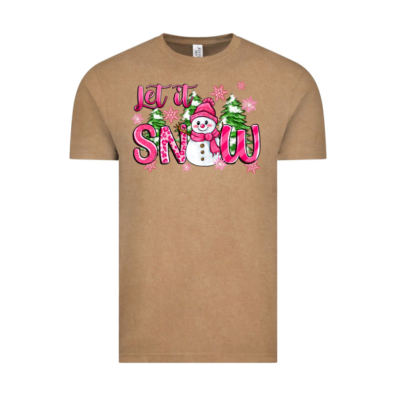 Pink Christmas Let It Snow Vintage Tee by Zillion Design Studio | Teevron