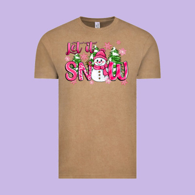 Pink Christmas Let It Snow Vintage Tee Designed By Zillion Design Studio