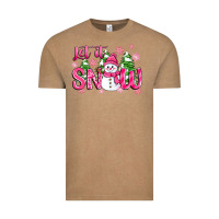 Vintage Coffee pink christmas let it snow Vintage Tee - Zillion Design Studio