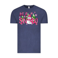 Vintage Denim pink christmas let it snow Vintage Tee - Zillion Design Studio