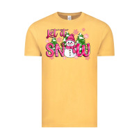 Vintage Mustard pink christmas let it snow Vintage Tee - Zillion Design Studio