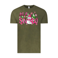 Vintage Olive pink christmas let it snow Vintage Tee - Zillion Design Studio