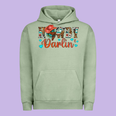 Western Howdy Darlin Urban Hoodie Designed By Bundleandbundleshop