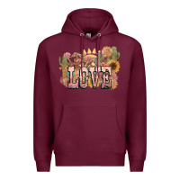 Burgundy love horse western floral Premium Hoodie - NancyCooperArtShop