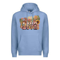 Colony Blue love horse western floral Premium Hoodie - NancyCooperArtShop