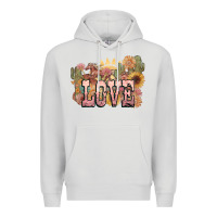 Dove Grey love horse western floral Premium Hoodie - NancyCooperArtShop