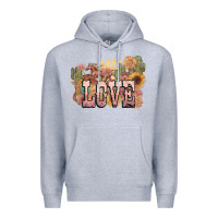 Heather Grey love horse western floral Premium Hoodie - NancyCooperArtShop