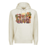 Oatmeal Heather love horse western floral Premium Hoodie - NancyCooperArtShop