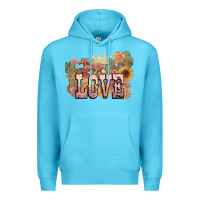 Ocean Blue love horse western floral Premium Hoodie - NancyCooperArtShop