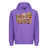 Purple love horse western floral Premium Hoodie - NancyCooperArtShop