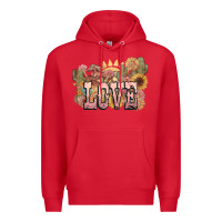 Red love horse western floral Premium Hoodie - NancyCooperArtShop