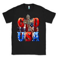 Black God bless the USA  4th of july Classic Tee - CowGirlArtShop