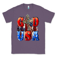 Lavender God bless the USA  4th of july Classic Tee - CowGirlArtShop