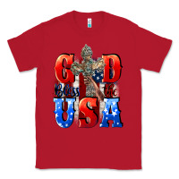 Red God bless the USA  4th of july Classic Tee - CowGirlArtShop