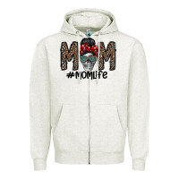 Oatmeal Heather mom life Zipper Hoodie - CowhideDigitalArt