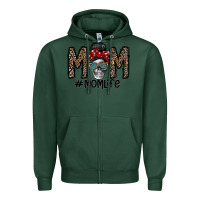 Sports Green mom life Zipper Hoodie - CowhideDigitalArt