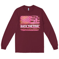 Burgundy Back The Pink American Flag Long Sleeve Tee - texasbilliewilder