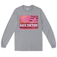 Heather Grey Back The Pink American Flag Long Sleeve Tee - texasbilliewilder