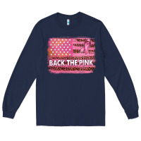 Navy Back The Pink American Flag Long Sleeve Tee - texasbilliewilder