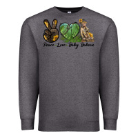 Charcoal Heather Peace Love Baby Baboon Premium Sweatshirt - LillyAllenDesigns