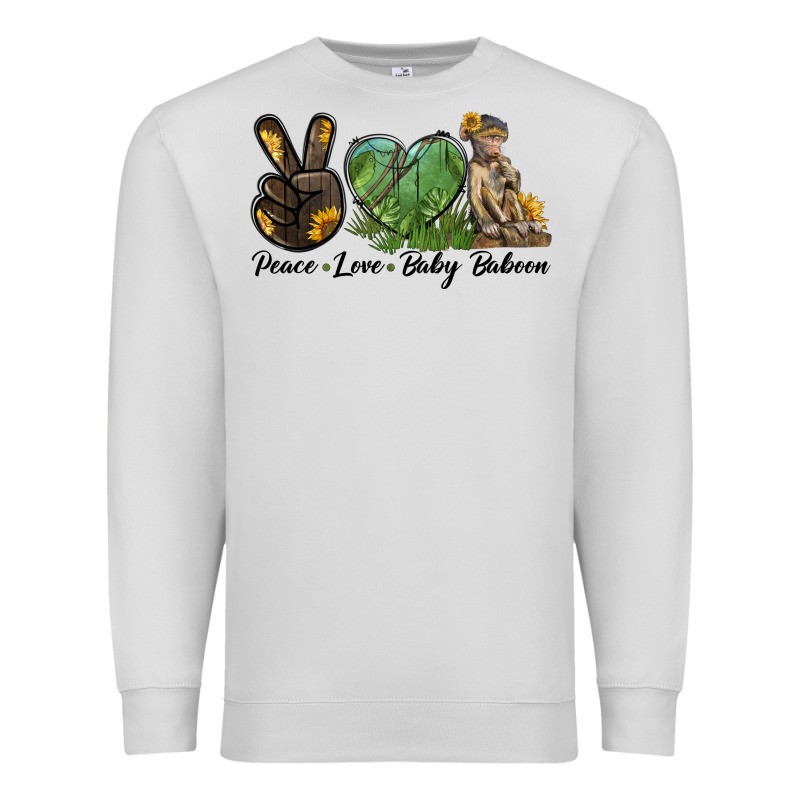 Peace Love Baby Baboon Premium Sweatshirt by LillyAllenDesigns | Teevron