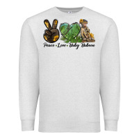 Oatmeal Heather Peace Love Baby Baboon Premium Sweatshirt - LillyAllenDesigns