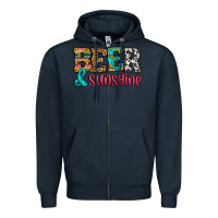 Navy beer and sunshine Zipper Hoodie - HRA Design Shop