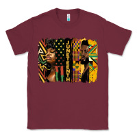 Burgundy juneteenth brush stroke Classic Tee - HRA Design Shop