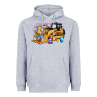 Heather Grey easter bulldozer bunny egg leopard Heavyweight Hoodie - Artiststas