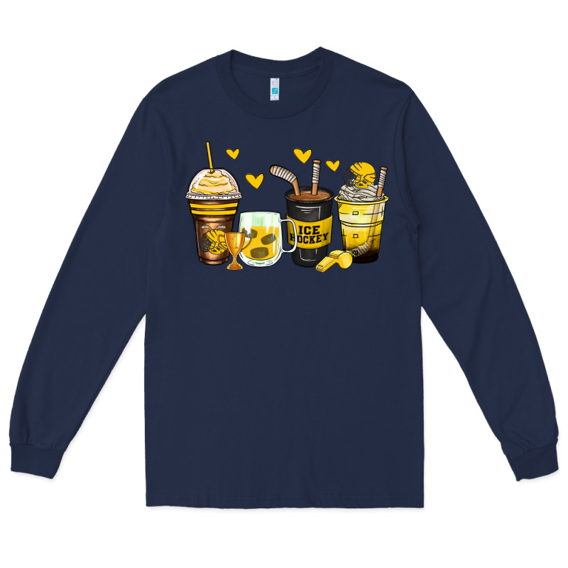 Ice Hockey Coffee Cups Long Sleeve Tee by Zillion Design Studio | Teevron