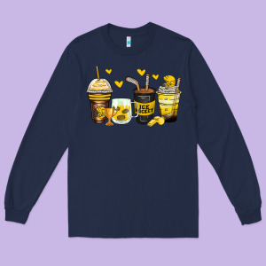 Ice Hockey Coffee Cups Long Sleeve Tee Designed By Zillion Design Studio