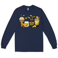 Navy ice hockey coffee cups Long Sleeve Tee - Zillion Design Studio