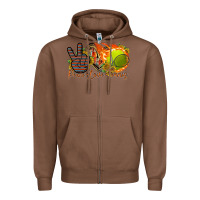 Chestnut peace love tennis Zipper Hoodie - RacoonDesign