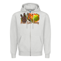 Dove Grey peace love tennis Zipper Hoodie - RacoonDesign