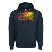 Navy peace love tennis Zipper Hoodie - RacoonDesign