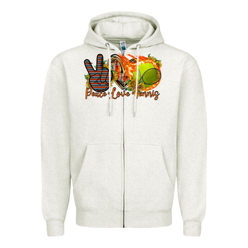Peace Love Tennis Zipper Hoodie by RacoonDesign | Teevron