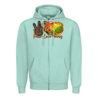 Seafoam peace love tennis Zipper Hoodie - RacoonDesign