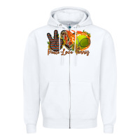 White peace love tennis Zipper Hoodie - RacoonDesign