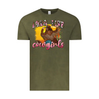 Vintage Olive western long live cowgirls Vintage Tee - texasbilliewilder
