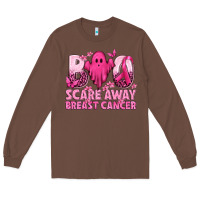 Chestnut Boo Scare Away Breast Cancer Long Sleeve Tee - texasbilliewilder