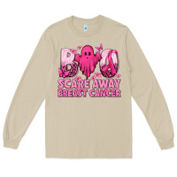 Mushroom Boo Scare Away Breast Cancer Long Sleeve Tee - texasbilliewilder