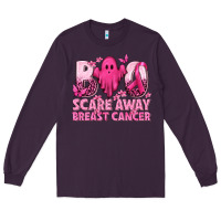 Plum Boo Scare Away Breast Cancer Long Sleeve Tee - texasbilliewilder