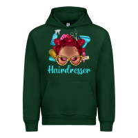 Forest Green Afro Bantu Knots Red Hairdresser With Leopard Glasses Bbs Urban Hoodie - BundleAndBundleShop