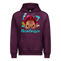 Mauve Wine Afro Bantu Knots Red Hairdresser With Leopard Glasses Bbs Urban Hoodie - BundleAndBundleShop