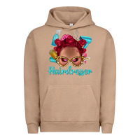 Pigment Burro Afro Bantu Knots Red Hairdresser With Leopard Glasses Bbs Urban Hoodie - BundleAndBundleShop