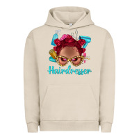Pigment French Oak Afro Bantu Knots Red Hairdresser With Leopard Glasses Bbs Urban Hoodie - BundleAndBundleShop