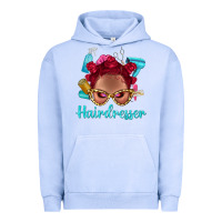 Pigment Grape Ice Afro Bantu Knots Red Hairdresser With Leopard Glasses Bbs Urban Hoodie - BundleAndBundleShop